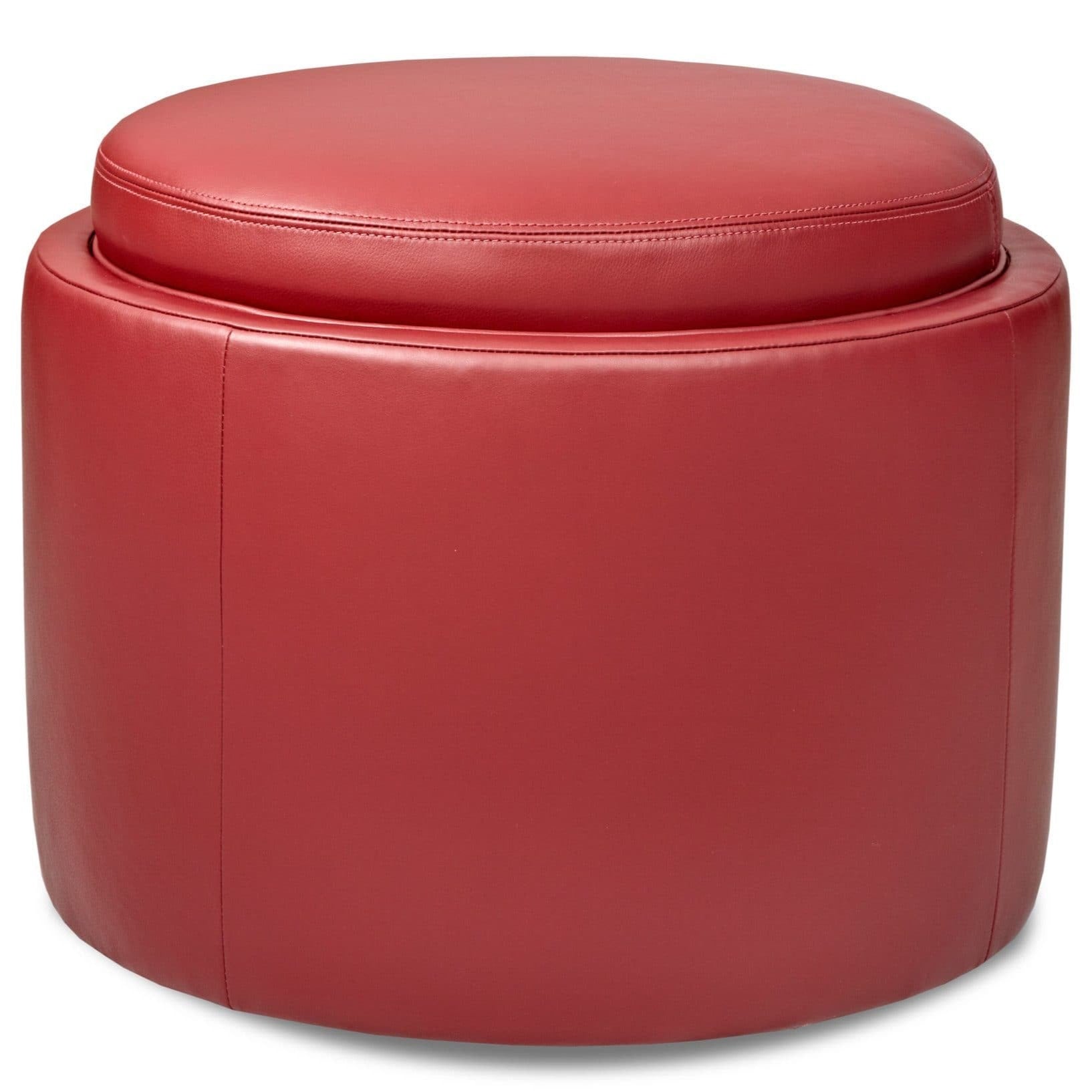 American Leather Uno Round Storage Ottoman