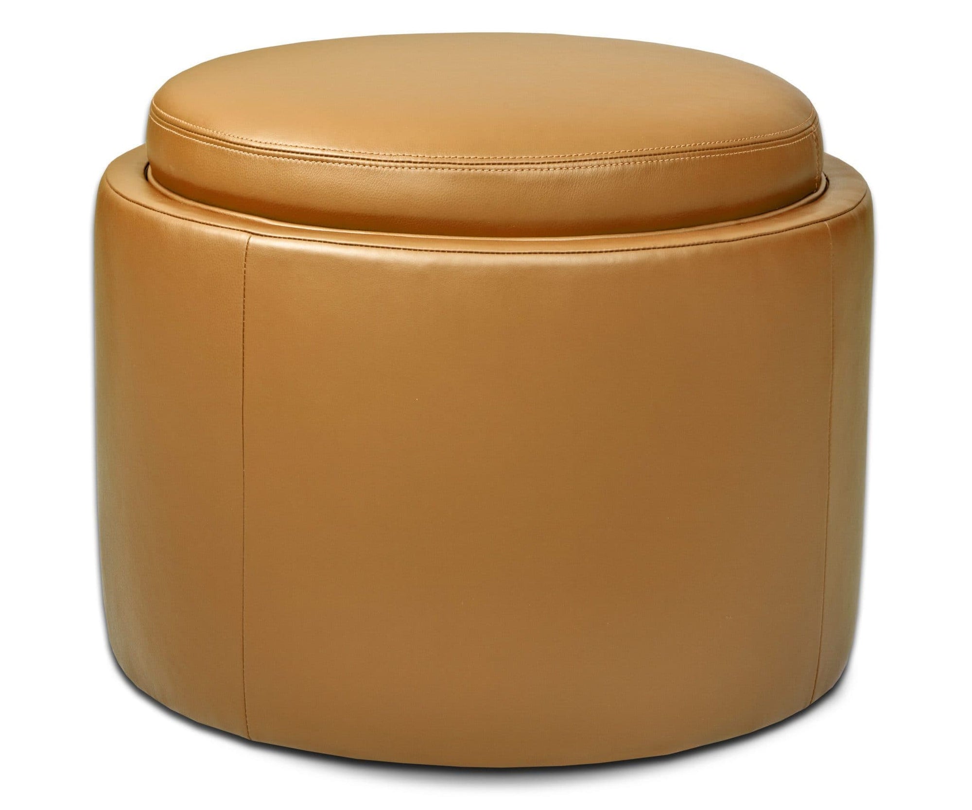 American Leather Uno Round Storage Ottoman