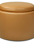 American Leather Uno Round Storage Ottoman