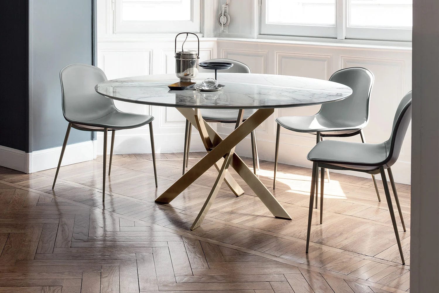 Bontempi Barone Round Extendible Dining Table