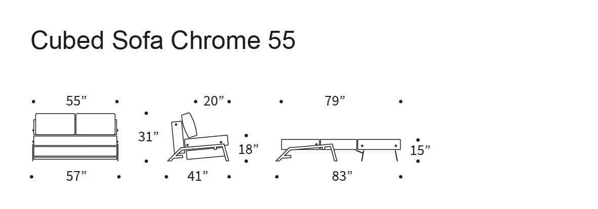 Innovation Cubed Full Size Sofa Bed With Chrome legs