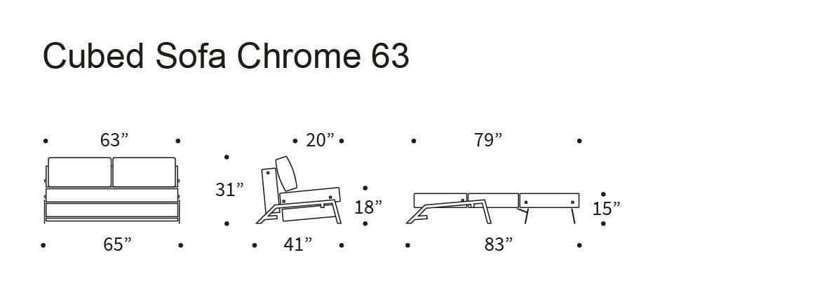 Innovation Cubed Queen Size Sofa Bed With Chrome Legs