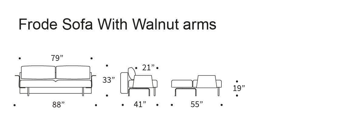 Innovation Frode Dark Styletto Sofa Bed Walnut Arms