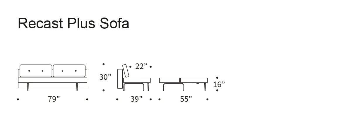 Innovation Recast Plus Sofa Bed Dark Styletto