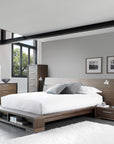 Mobican Sonoma Bed with Wide Headboard and Bookcase